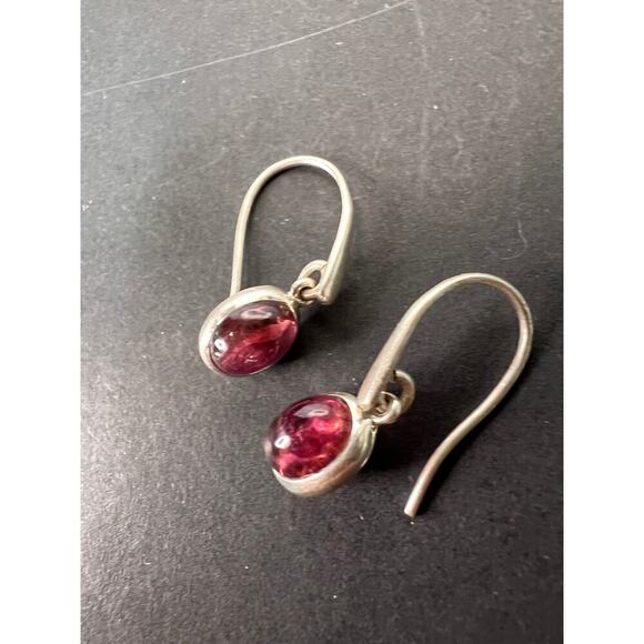 NEW Rubellite sterling silver dangle earrings 3.39 grams - Picture 1 of 11